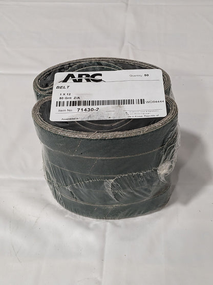 ARC 1" x 12" 80GRIT Zirconia Alumina Y-Weight Belt Qty 50 71430-2