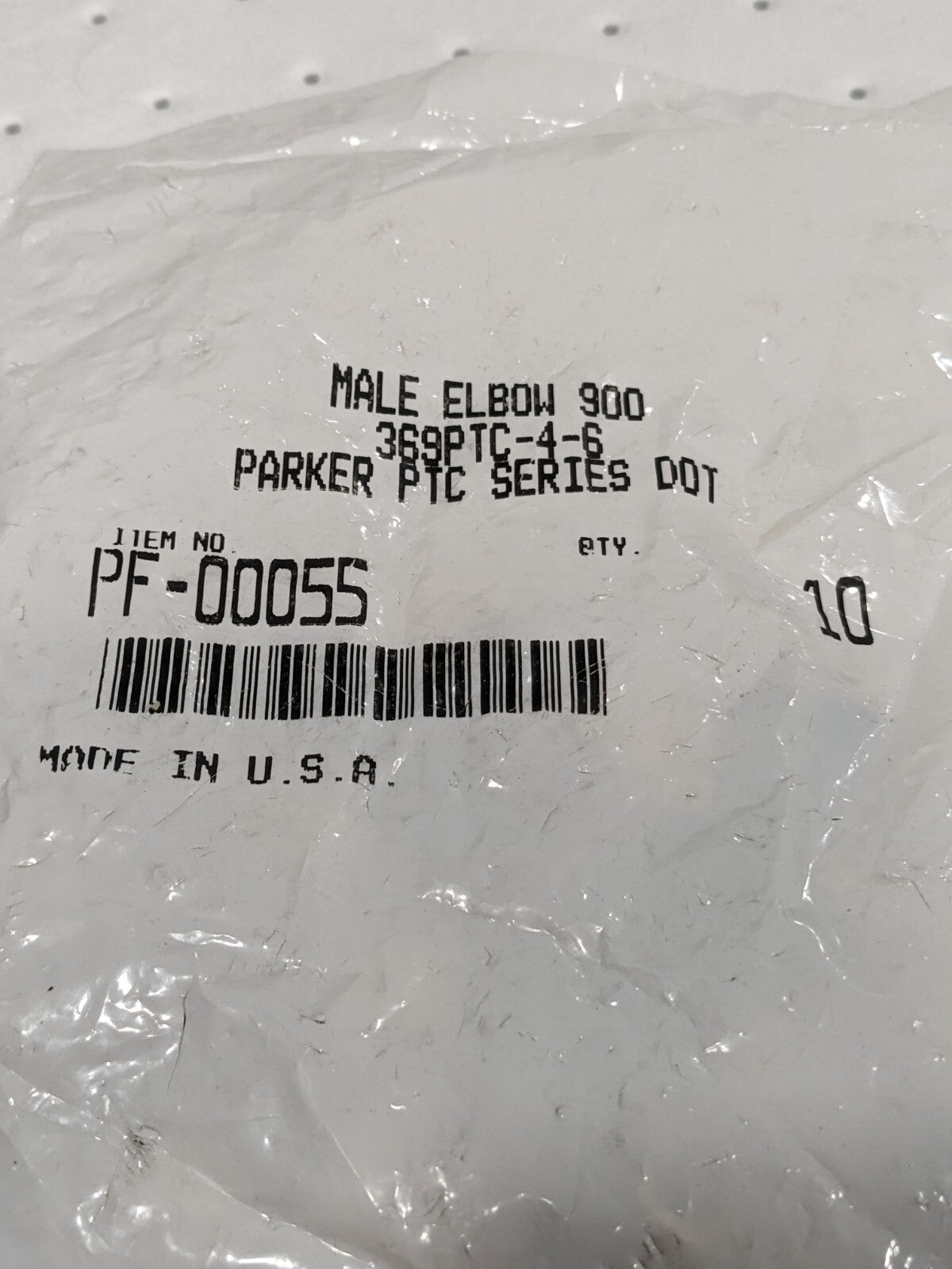 PARKER Push-to-Connect Tube x MNPT x Tube x Male Fitting Qty 10 PF-00055