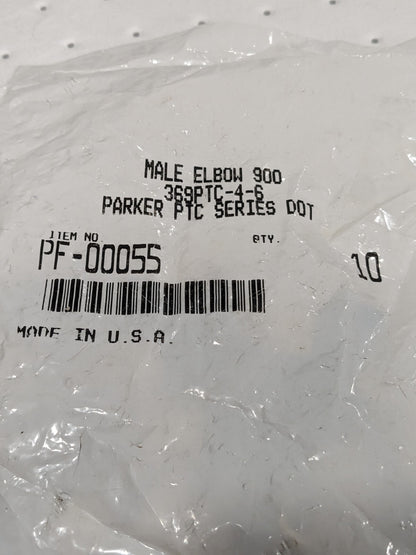 PARKER Push-to-Connect Tube x MNPT x Tube x Male Fitting Qty 10 PF-00055
