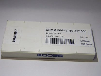 Seco Carbide Turning Inserts CNMM643 R4 Grade TP1500 Box of 10  36344