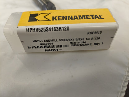 KENNAMETAL Corner Radius End Mill: 5/8" Dia 4 Fl 4067264