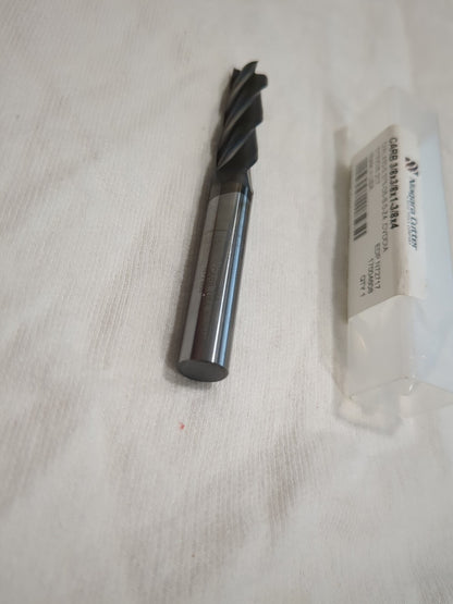 NIAGARA CUTTER Square End Mill: 3/8" Dia, 1-3/8" LOC 4 Fl SolidCarbide