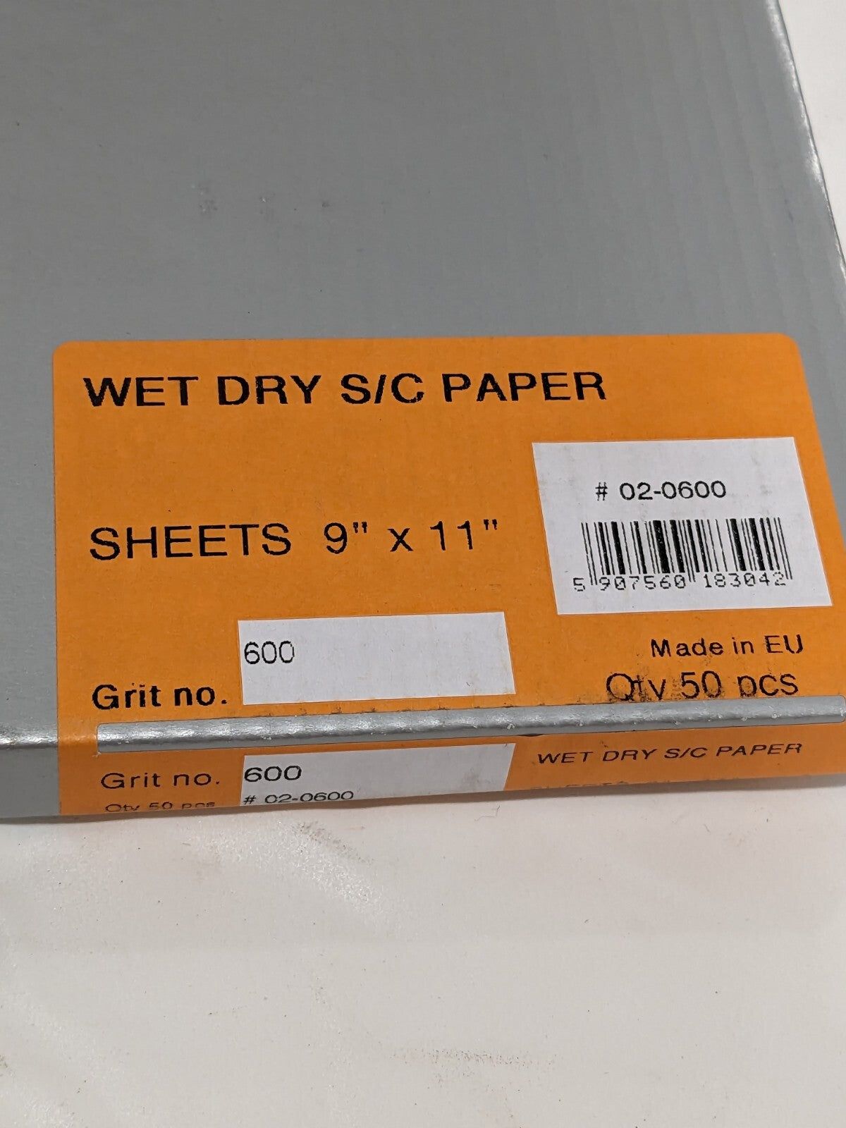 Sanding Sheet: 600 Grit, Silicon Carbide Qty 50 02-0600