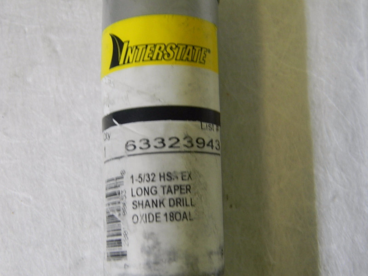 Interstate Taper Shank Drill Bit 1-5/32" Dia. 4MT 118° HSS #63323943