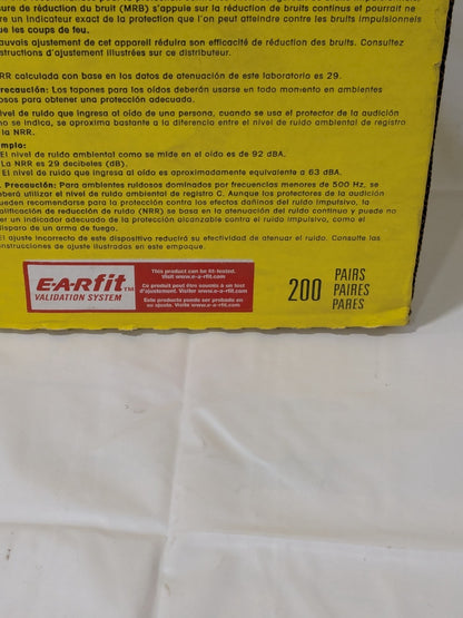 3M Earplugs: 29 dB, Foam, Barrel, Roll Down, Corded 200 Pairs 311-1101