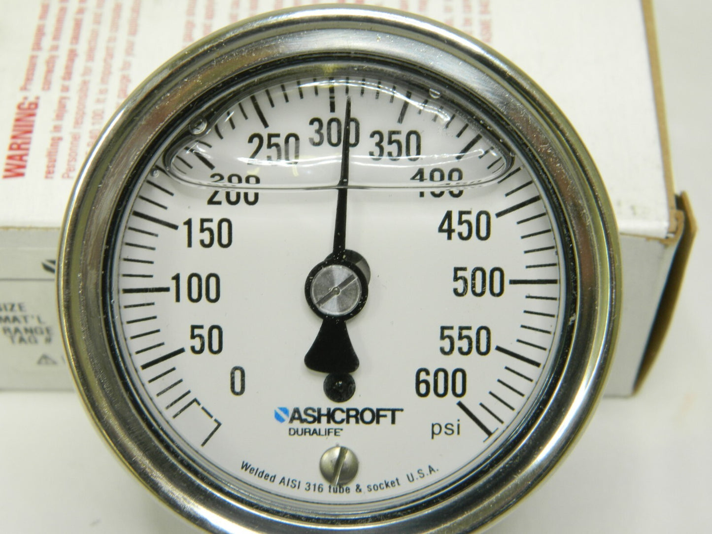ASHCROFT Pressure Gauge: 2-1/2" Dial, 0 to 600 psi, 1/4" Thread, NPT 94481