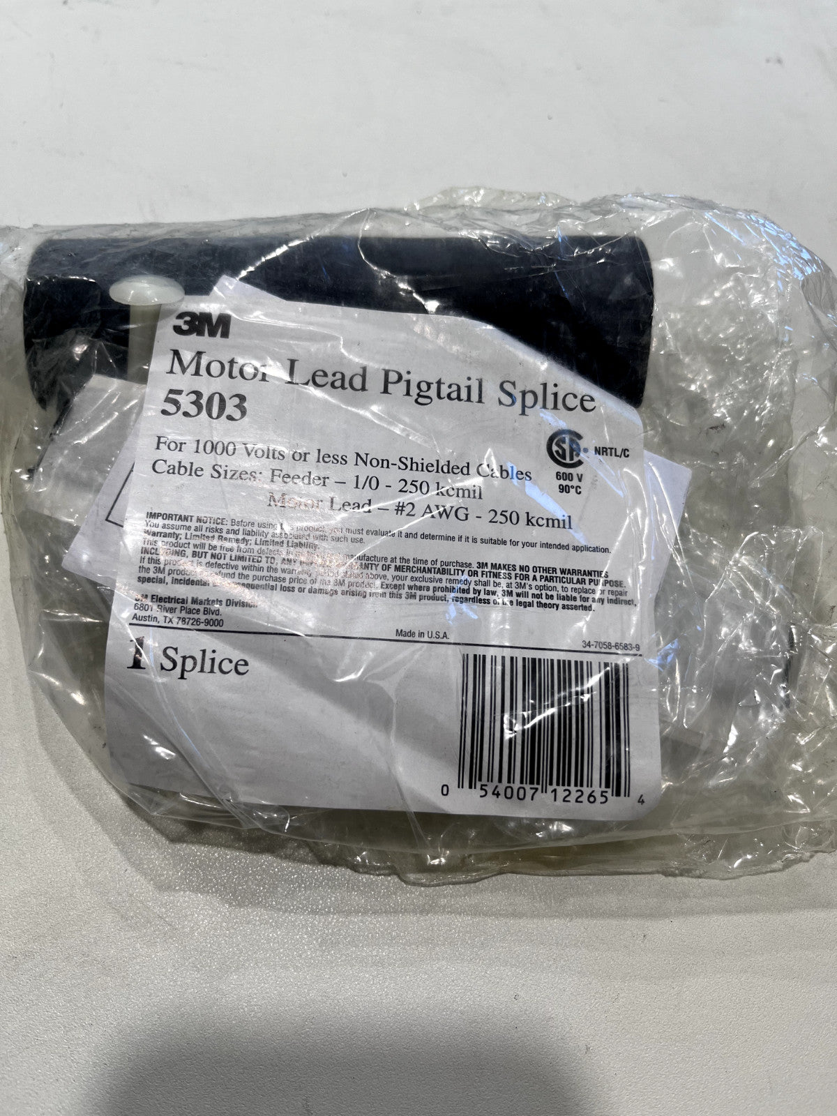 3M Motor Lead Pigtail Splice 5303