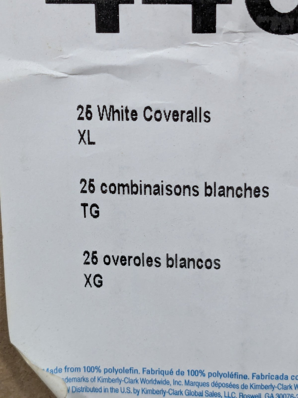 (25) KleenGuard Disposable Coveralls: Liquid & Splash Protection SZ XL 44314