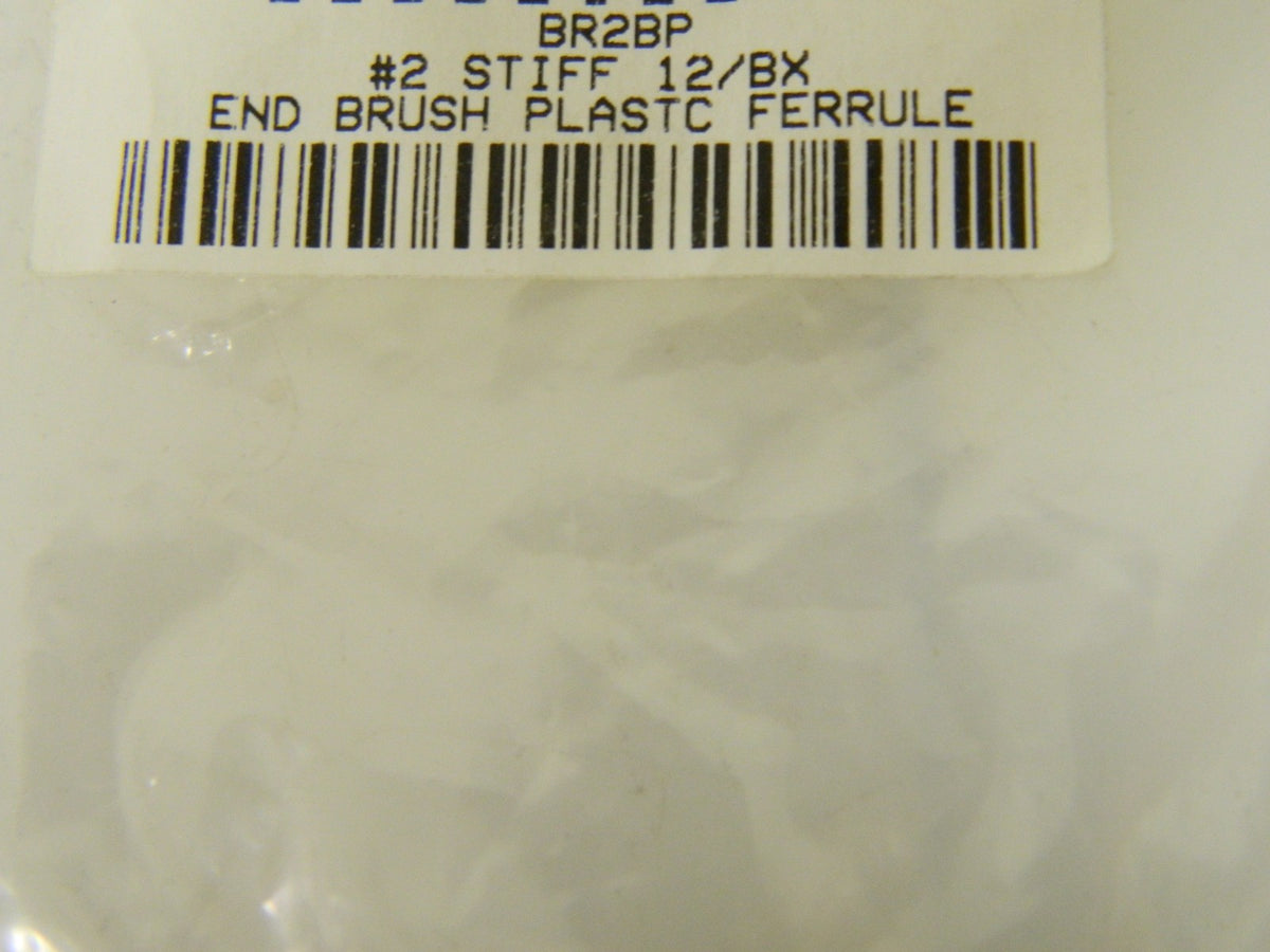 Pro Plastic Ferrule End Brush No. 2 Stiff 1/8" Shank Dia.QTY 12   BR2BP
