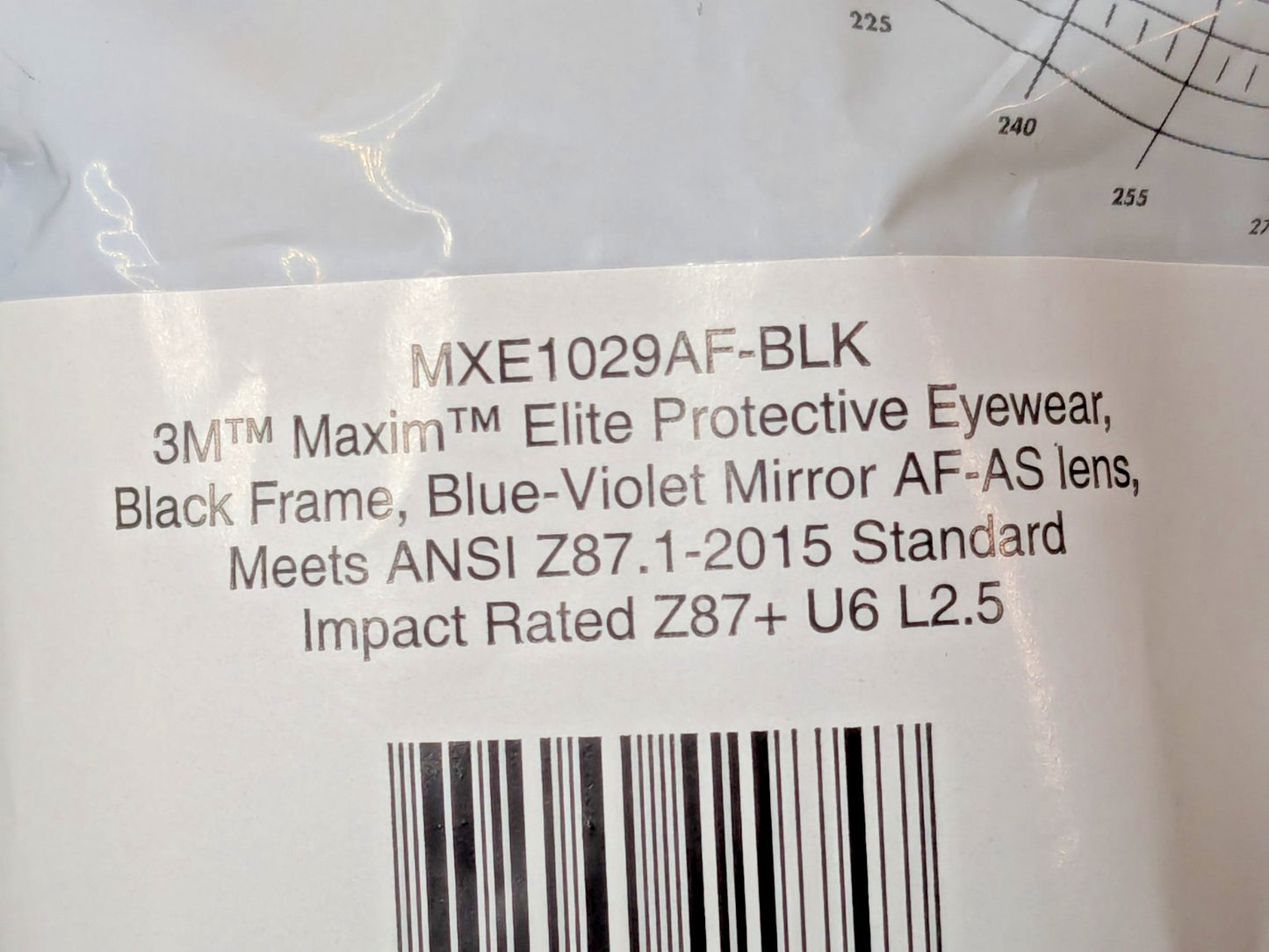 3M Maxim Elite Protective Eyewear Blk Fr Blue-Violet Mirror QTY 20 MXE1029AF-BLK