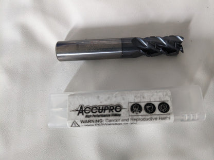 Accupro Roughing &amp; Finishing End Mill: 1/2" Dia, 4 Fl 12184992