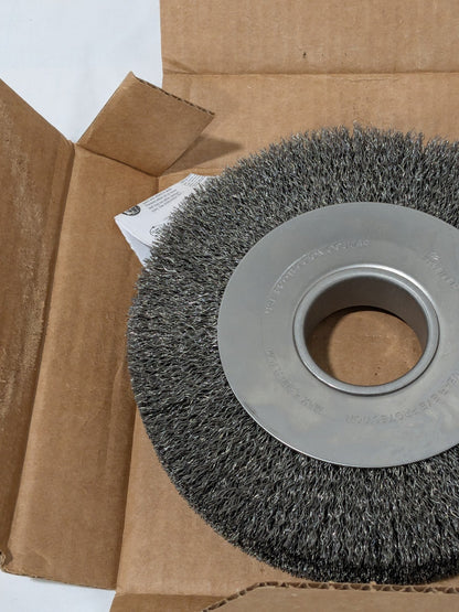 WEILER Wheel Brush: 8" Wheel Dia, 1" Face Width, 0.0140" Wire Dia 75844902