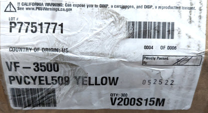 Caplugs Yellow Flange Cap 300pcs 3.5" ID x 4.155" OD Flexible & Round V200S15M