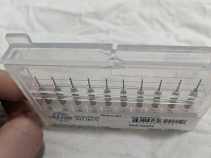 M.A. FORD 10pcMicro Drill Bit: 0.0295" Dia 130 deg Point Solid Carbide 3020
