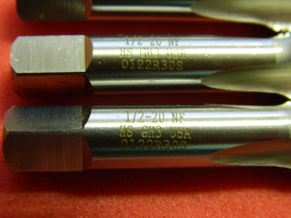 Spiral Hand Taps 1/2"-20 NF HS GH3 0122 R305  1 lot of 3