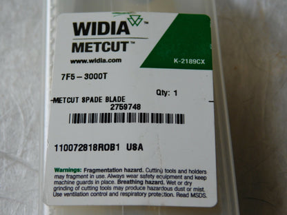 WIDIA-Metcut Cobalt Spade Blade T15 3.0000" Diam 144º TiN 7F5-3000T 2759748