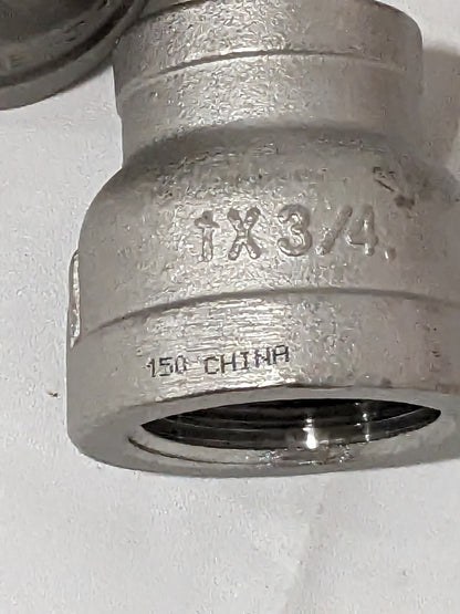 Pipe Reducer: 1 x 3/4" Fitting, 316 Stainless Steel, FNPT x FNPT Qty 5 6RSB