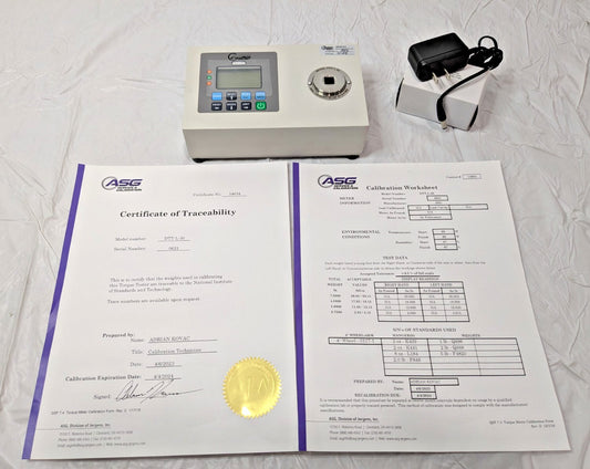 ASG Digital Torque Tester 30 Lbf-In (3.4 N.m) Max Cap w/Cert DTT-L-30 66652