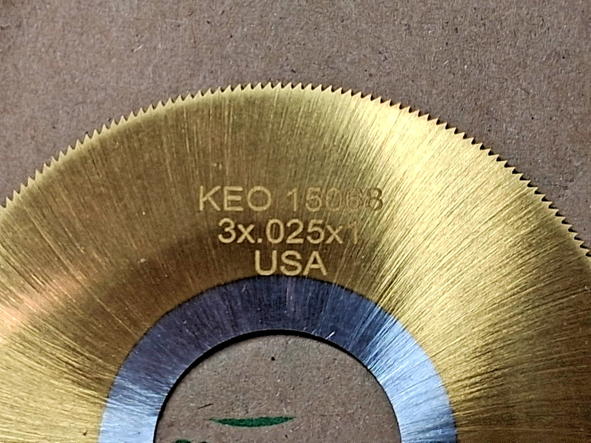 KEO 950 Jewlers Saw HSS Ø3 x .020 x Ø1 230 Teeth TiN Coated 950-000-620