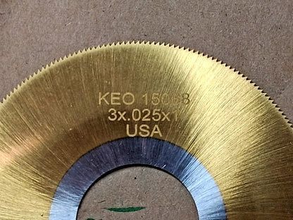 KEO 950 Jewlers Saw HSS Ø3 x .020 x Ø1 230 Teeth TiN Coated 950-000-620