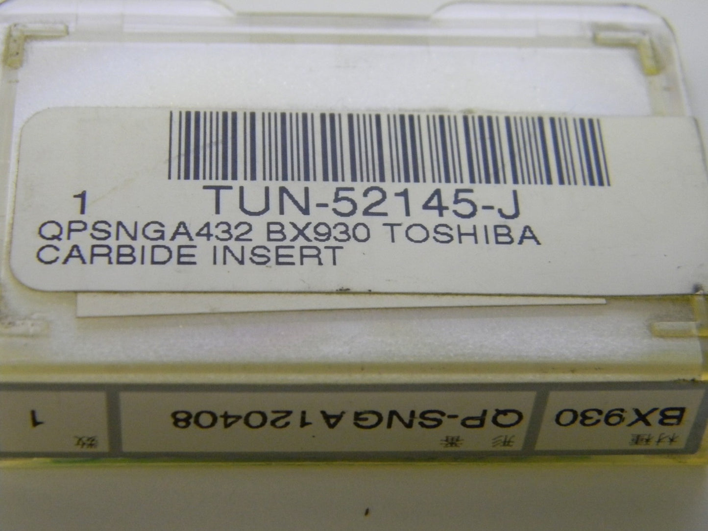 Toshiba Carbide Insert QPSNGA120408 QPSNGA432 BX930 TUN-52145-J  QTY 2