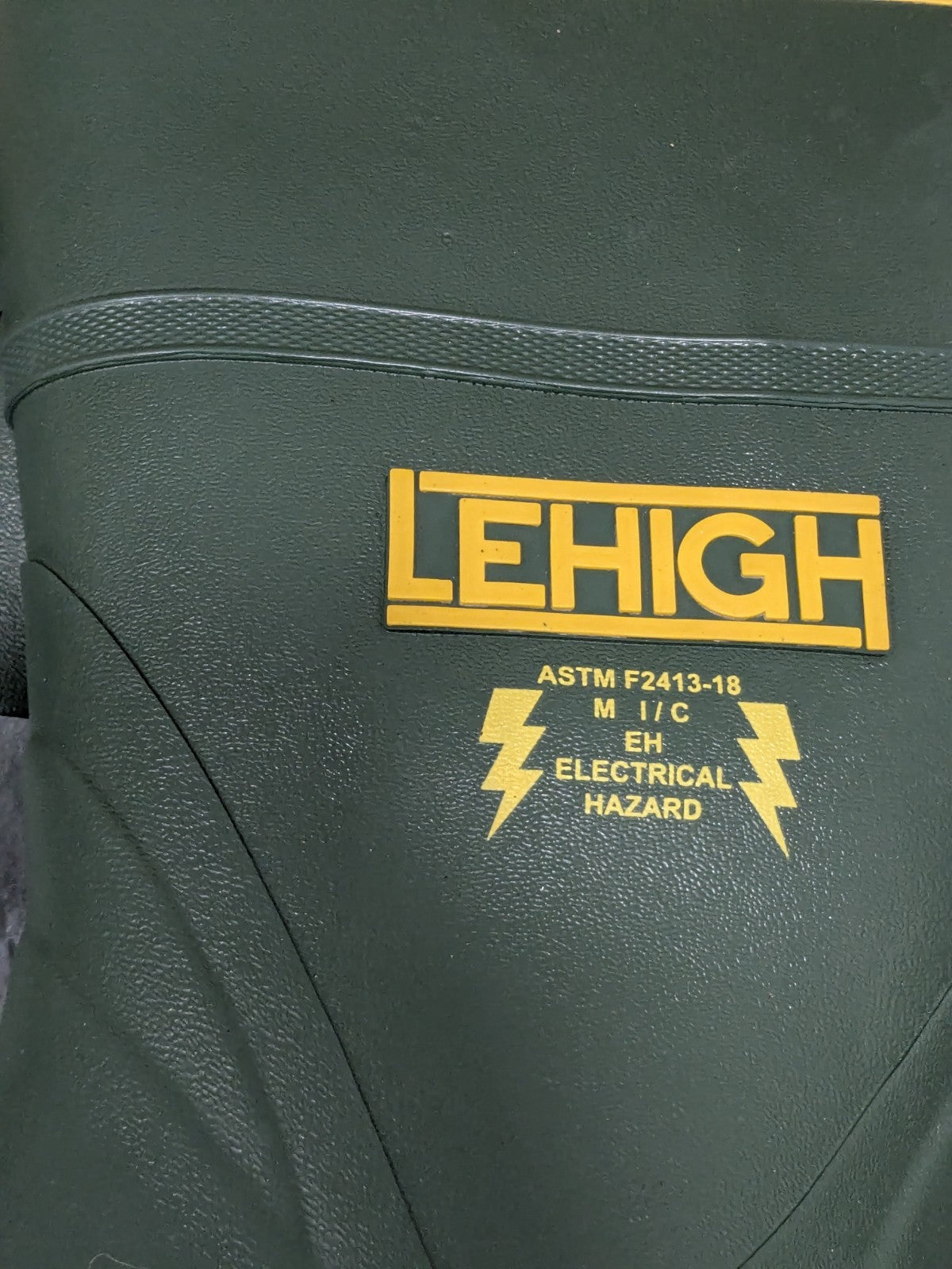 LEHIGH SAFETY SHOES STEEL TOE DIELECTRIC WATERPROOF RUBBER BOOT Size 8 3149
