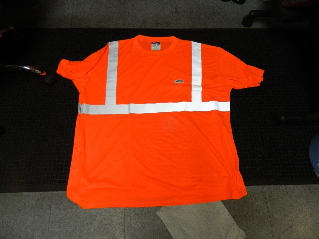 MCR SAFETY Size 5XL Orange High Visibility T-Shirt QTY 5