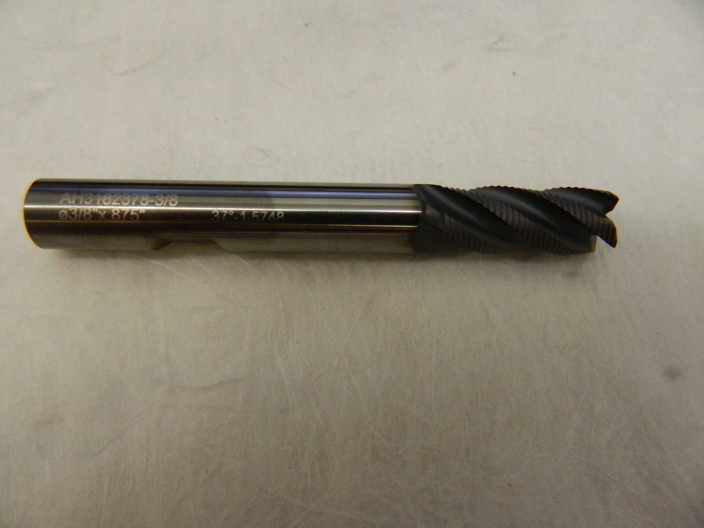 Walter Corner Radius End Mill 3/8" Dia 7/8 LOC 0.015 Radius 4 Fl Carbide 55