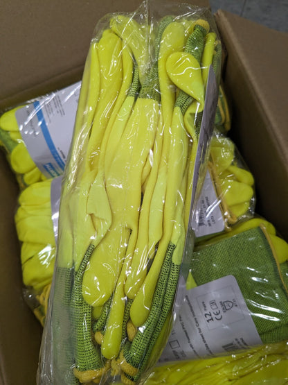 HONEYWELL 12dozen PVC Hi-Vis Coated Gloves size LPalm CoverageYellow NF11HVY/9L