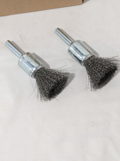Weiler End Brushes: 1/2" Dia, Steel, Crimped Wire Qty 2 90286
