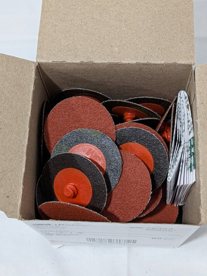 3M Quick-Change Disc: Roloc TR, 2" Dia, 60 Grit Box of 50 7000000550