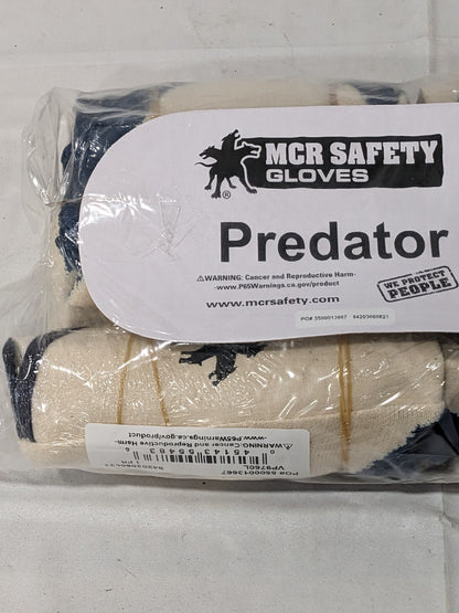 MCR SAFETY Gloves, Predator Supported Nitrile Palm Coated, Sz L Qty 6 VP9760L