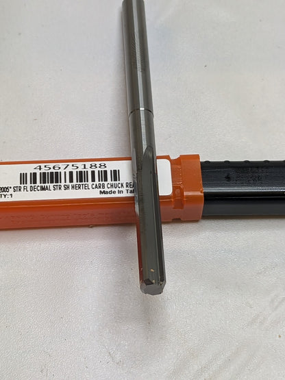 HERTEL Chucking Reamer: 0.2005 Dia, 3 OAL, 1 FL Length Qty 2 45675188