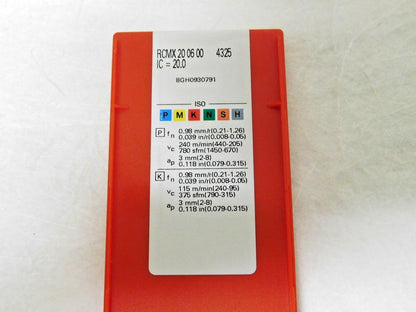 Sandvik Coromant Carbide Turning Inserts RCMX200600 Grade 4325 Qty 10 6532153