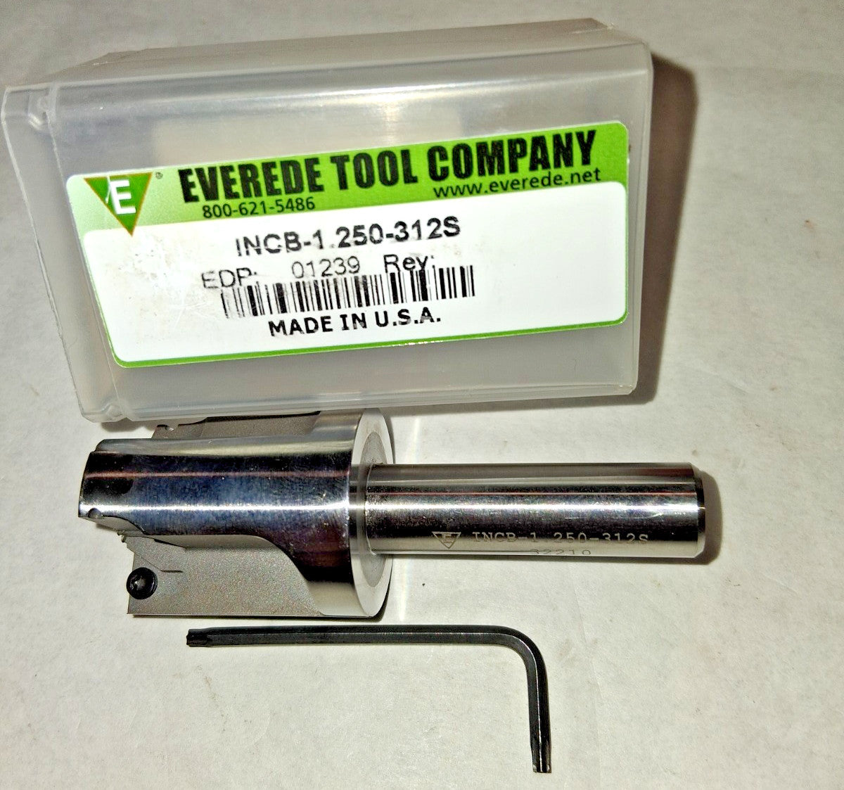Everede Tool Counterbore 1-1/4" Dia 1/2" Shank Dia 3 Insert Indexable 01239