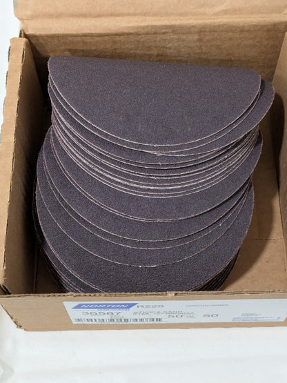 Norton 5" Dia PSA Disc: 50 Grit, Aluminum Oxide Box of 50 66261136587