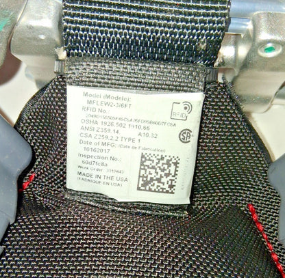 Honeywell Miller Spectra Webbing Fall Limiter Carabiner Connector MFLEW2-3/6FT