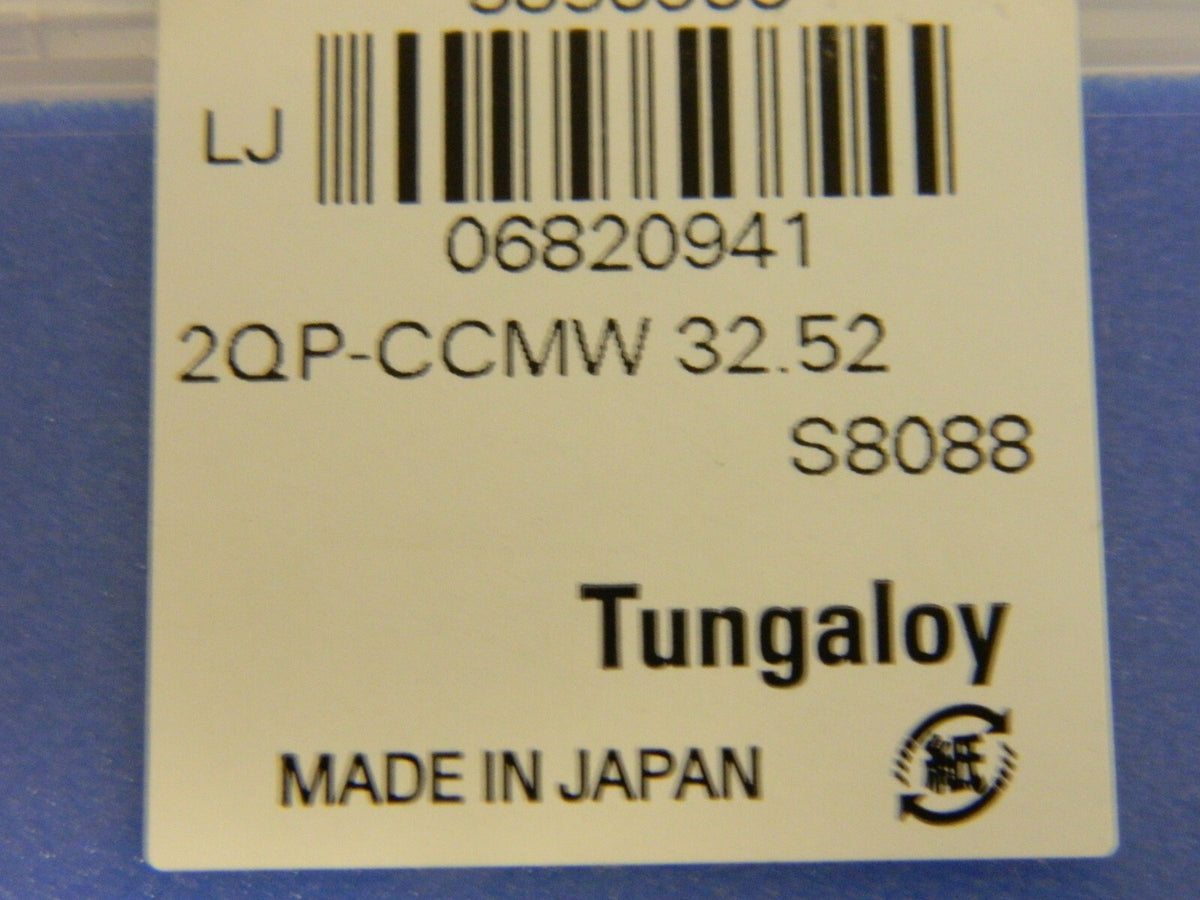 Tungaloy 2QP-CCMW32.52 Grade BX330 PCBN Turning Insert QTY 2 6820941