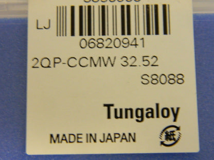 Tungaloy 2QP-CCMW32.52 Grade BX330 PCBN Turning Insert QTY 2 6820941