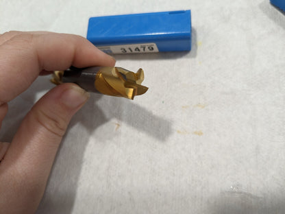 SGS Square End Mill: 1/2" Dia, 5/8" LOC, 4 Fl Solid Carbide 31479