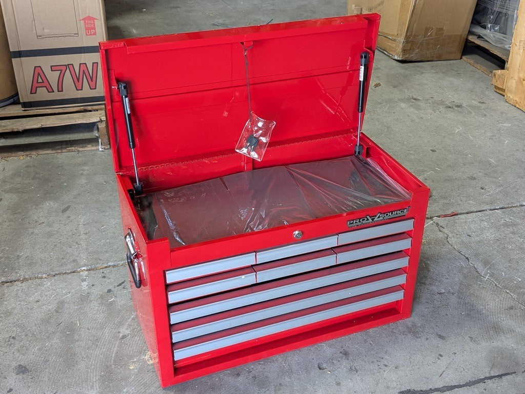 Pro Source Steel Red Top Chest Tool Box 9 Drawer 26 x 12 x 16 Scratch N Dent