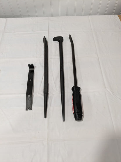 MAYHEW 4 Piece Utility Pry Bar Set, 7-1/2, 16 &amp; 17" Lengths 76295