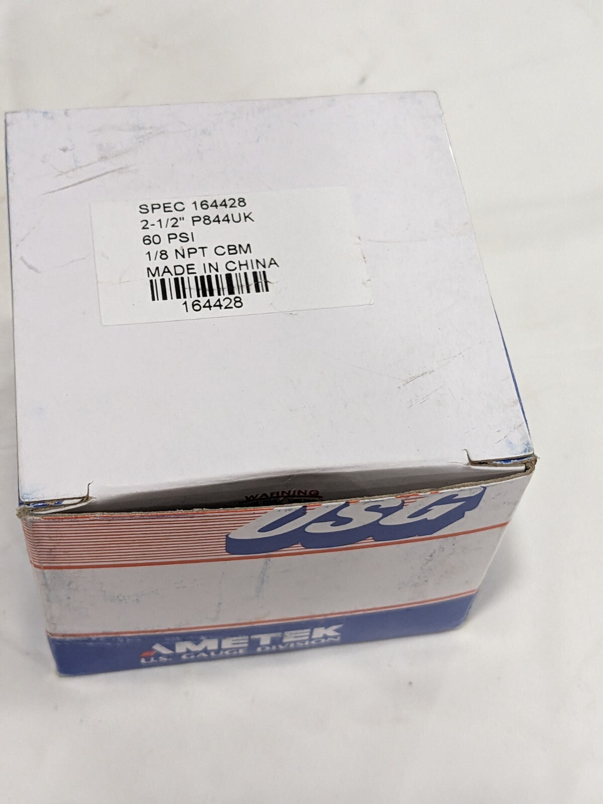 AMETEK Pressure Gauge: 21/2" Dial, 0 to 60 psi, 1/8" Thread 164428