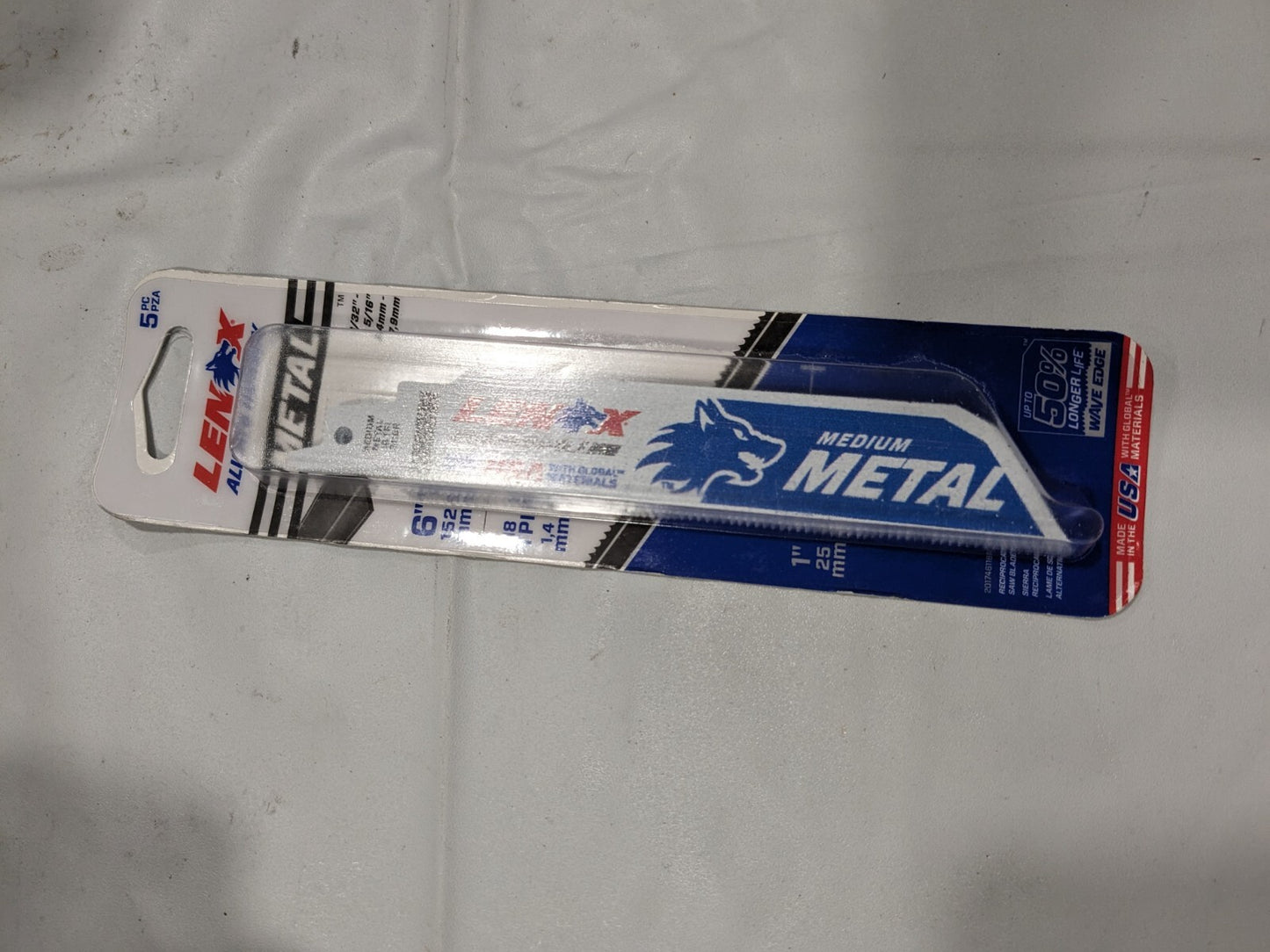 Lenox 5pk Heavy Duty 6" x 18 TPI Recip Saw Blades For Metal 6118R