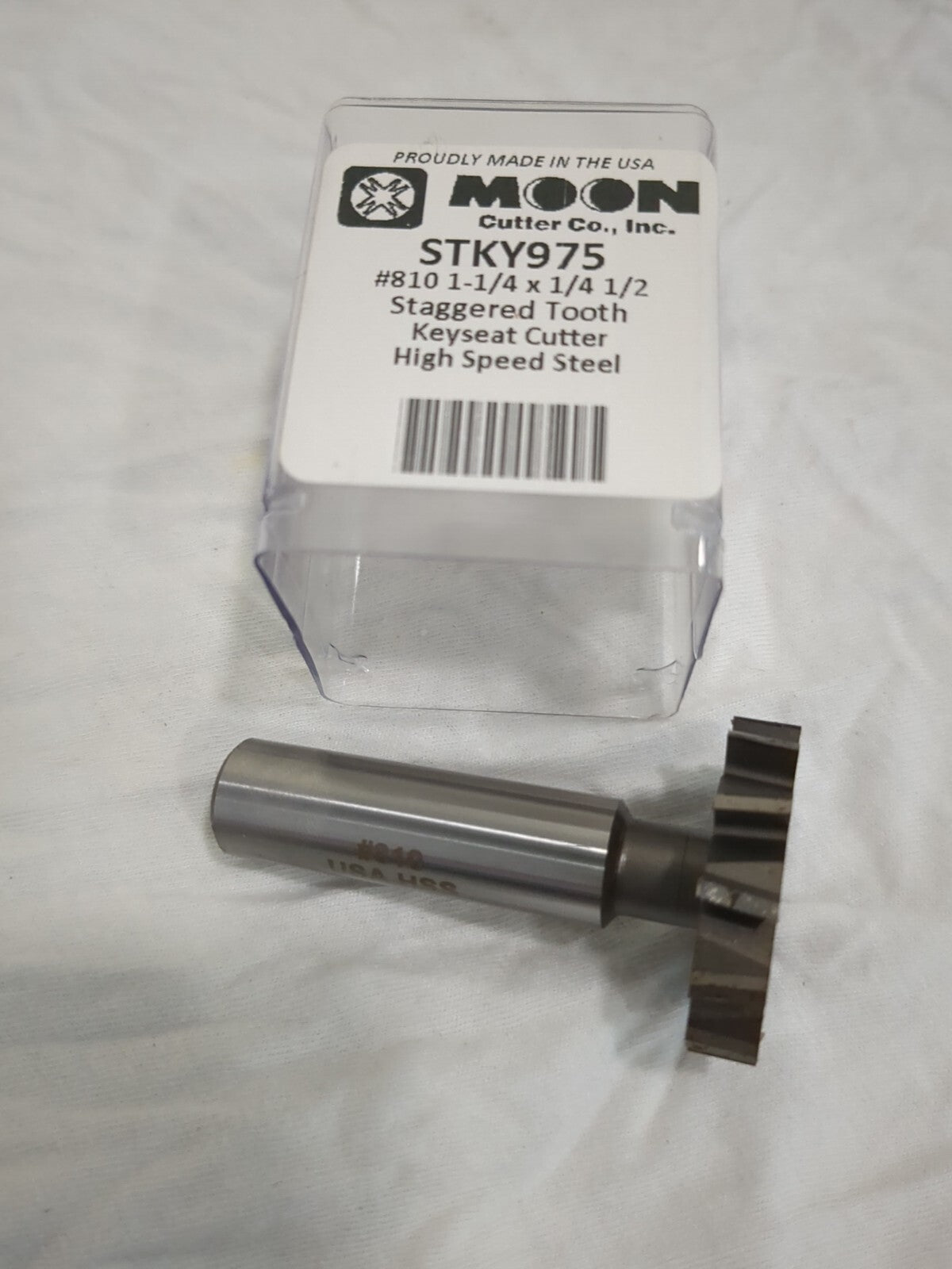 MOON Woodruff Keyseat Cutter: 1-1/4" Cut Dia Staggered Tooth minor rust STK