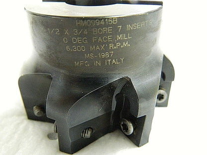 Hertel Indexable Milling Cutter  2-1/2" x 3/4" Bore 7 Inserts HMO99415B