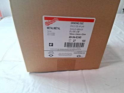 Depressed-Center Aluminum Oxide Wheel Type 27 QTY10 49-94-6340