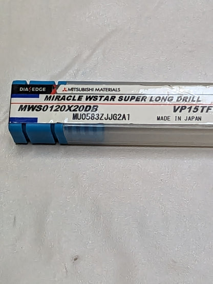 MITSUBISHI Drill MWS0120X20DB VP15TF TiAlN Finish, 2.3701" OAL, RH 474185