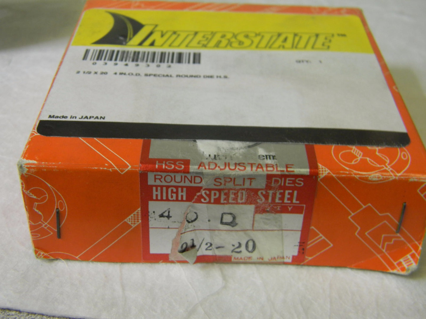 Interstate Adjustable Special Round Split Die 2-1/2 - 20 HSS 4 OD 03949302