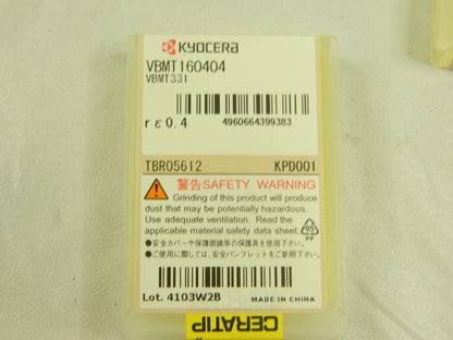KYOCERA Turning Insert VBMT331 KPD001, Polycrystalline Diamond Qty 3 TBR05612